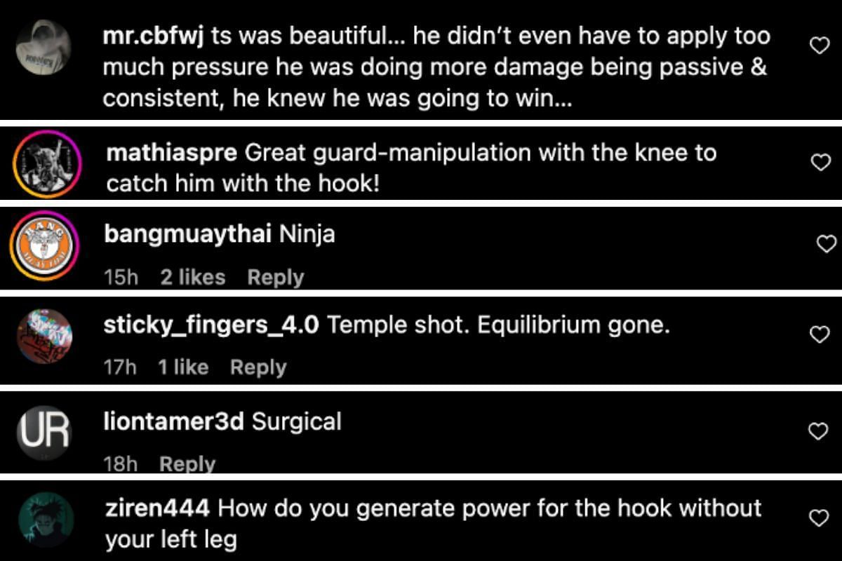 Screenshot of fans&#039; comments