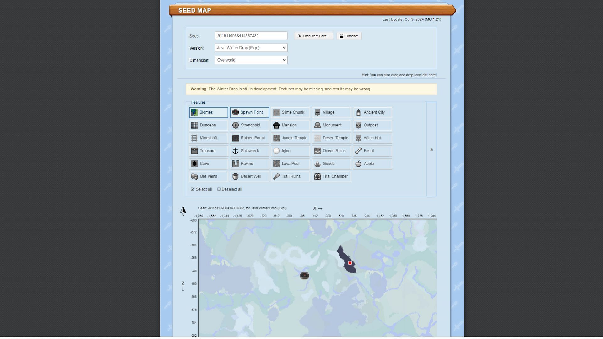 Chunkbase is a great tool to find the Pale Garden (Image via Chunkbase)