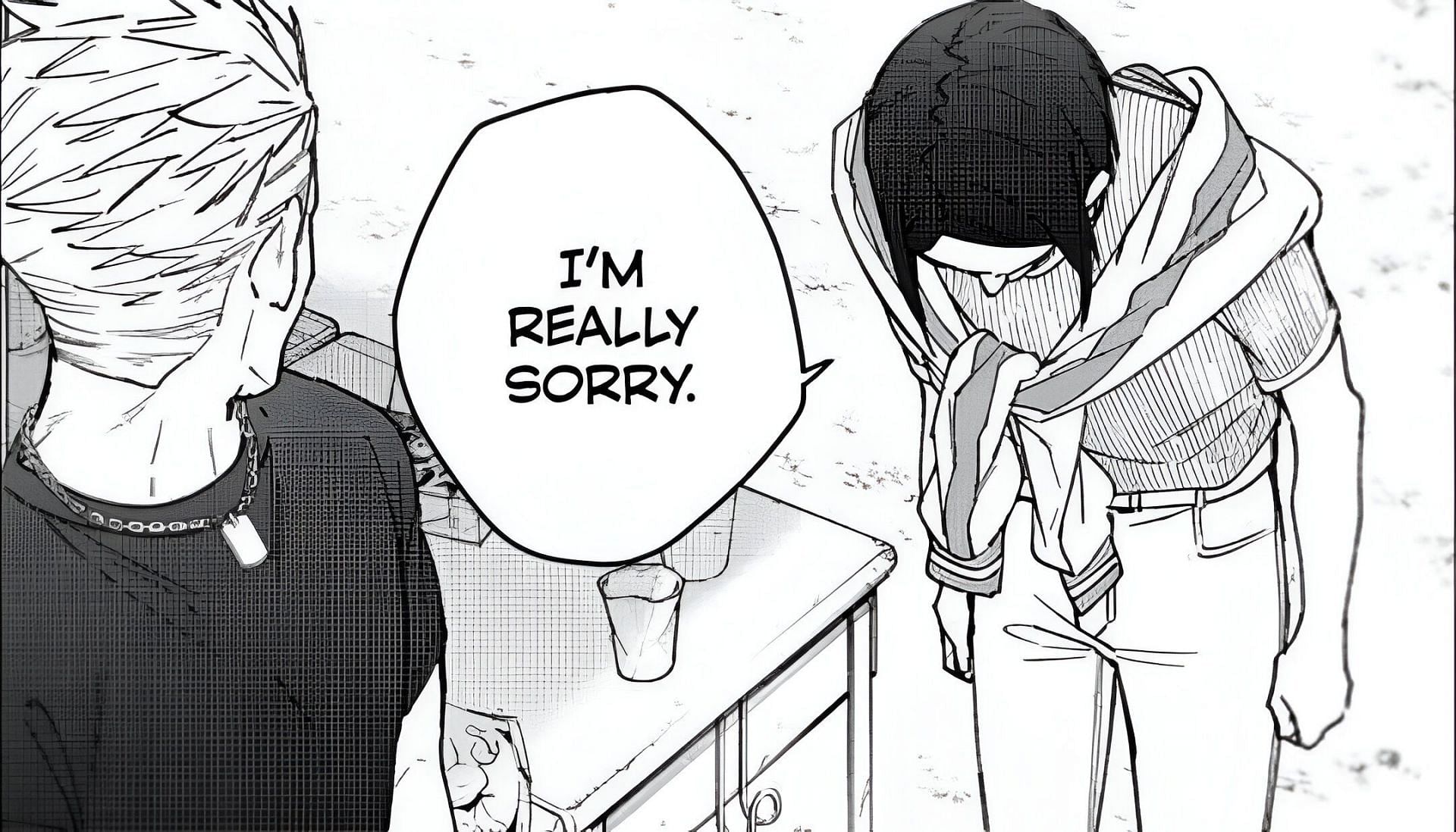 Kouta apologizing to Hiiragi (Image via Kodansha)