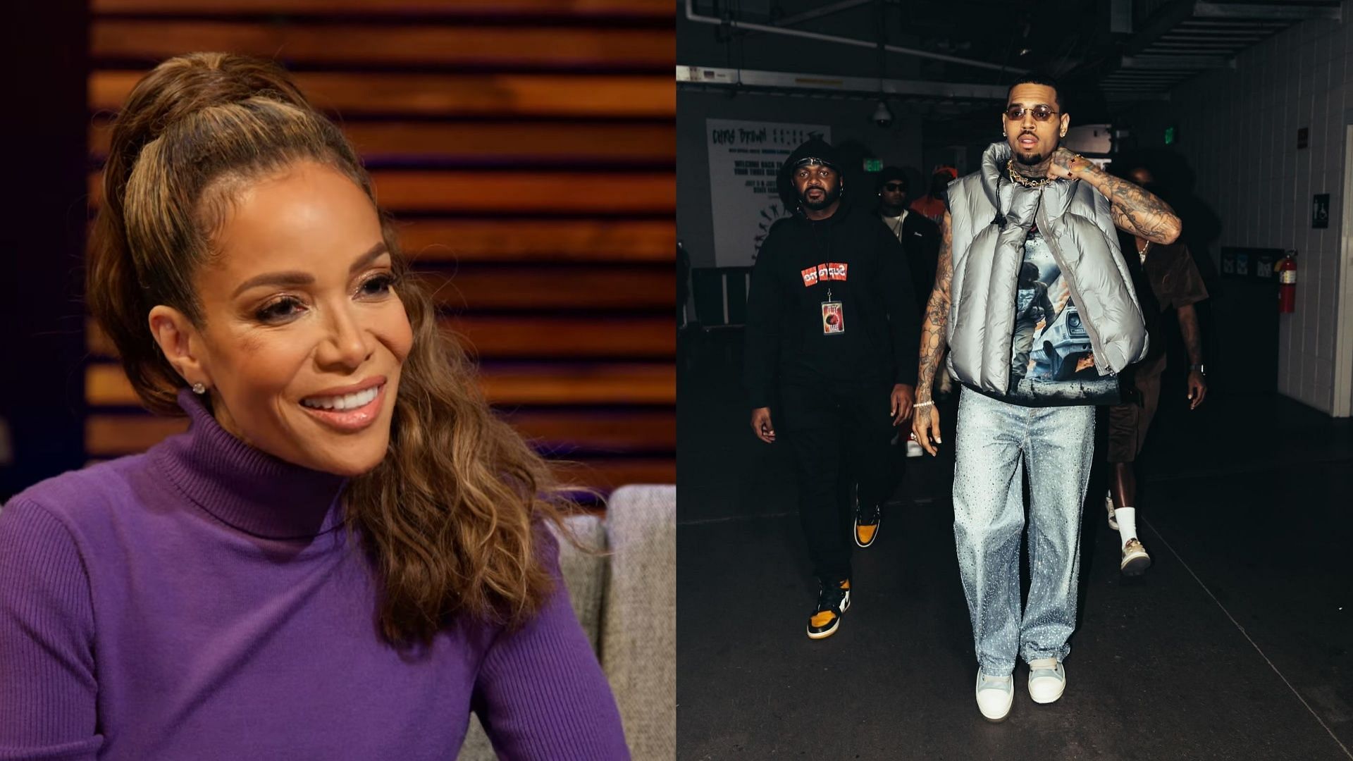 Sunny Hostin opened up about domestic violence (Image via YouTube/@Investigation Discovery, Instagram/@chrisbrownofficial)