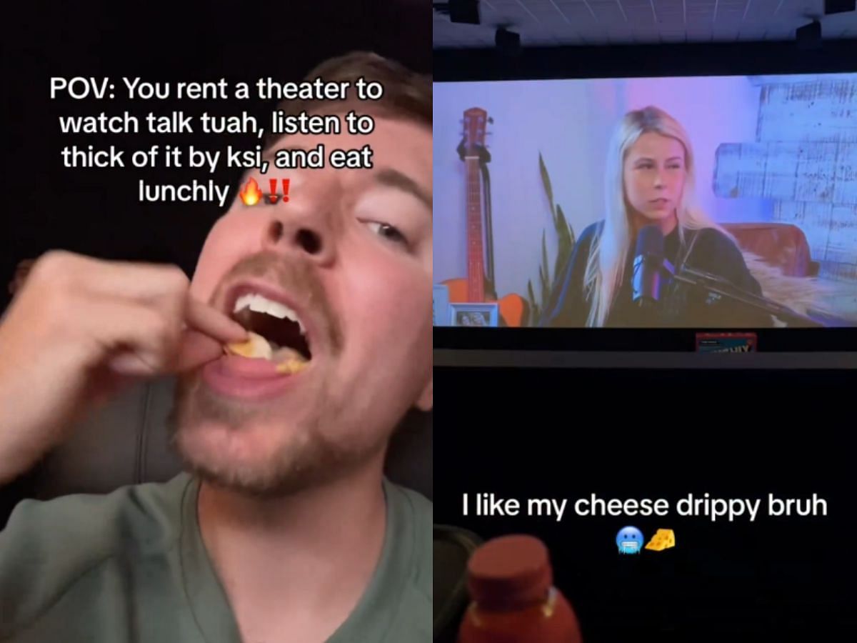 MrBeast rents entire theater to watch Talk Tuah podcast and listen to KSI