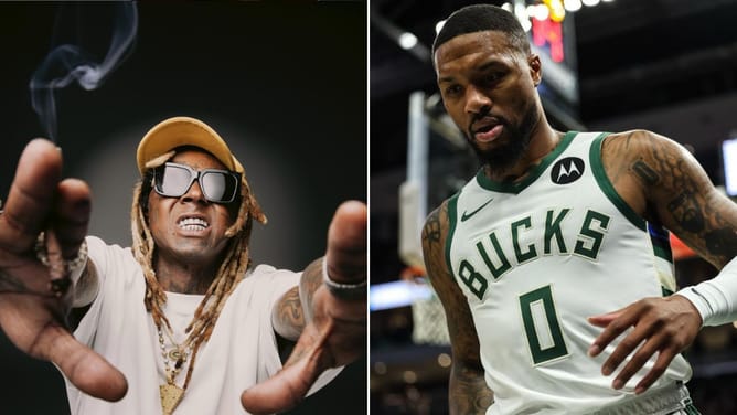 PHOTO: Damian Lillard links up with Lil Wayne after revealing to have bunch of unreleased songs together