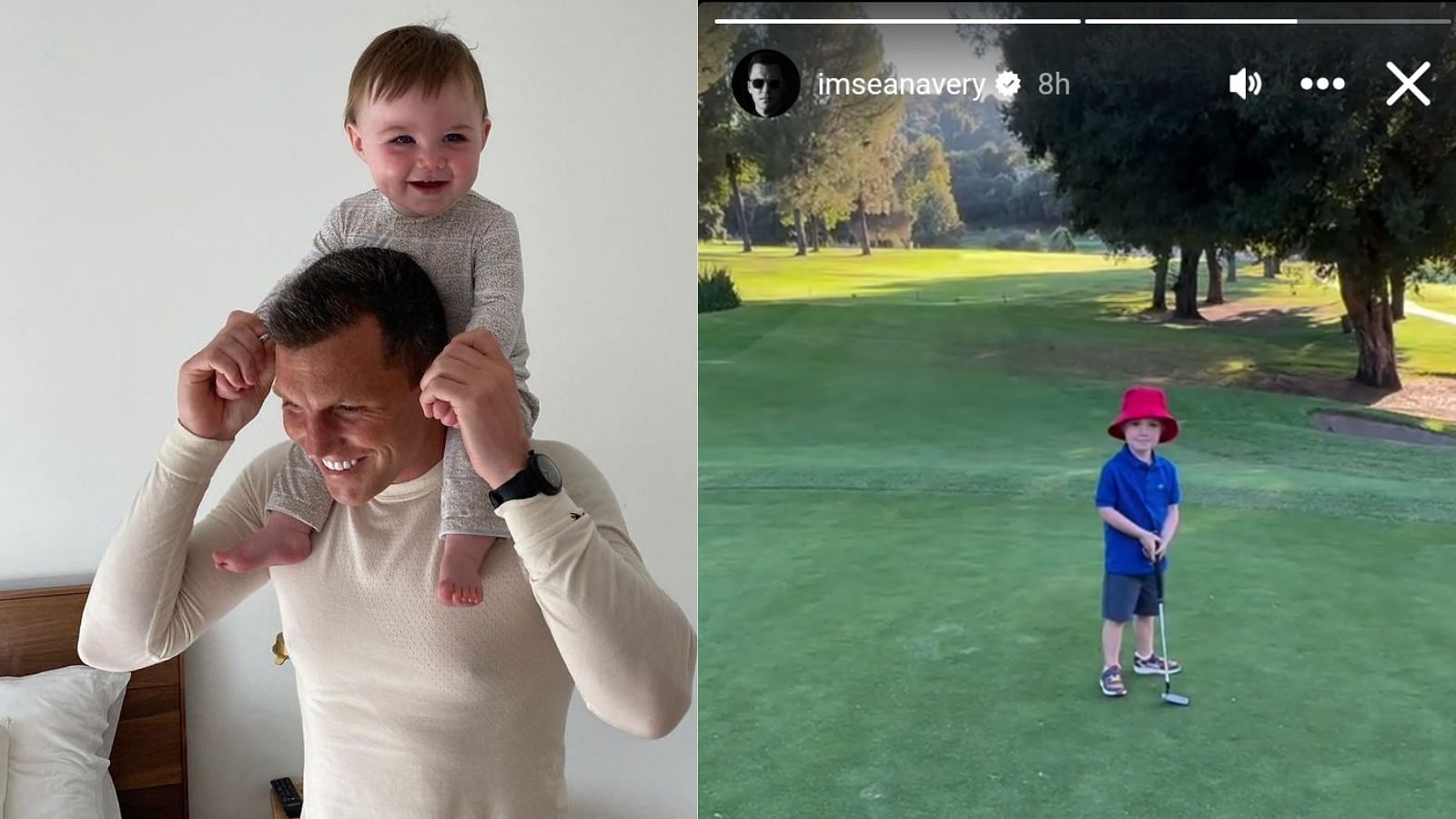 Sean Avery enjoys quality time with son Nash on golf course