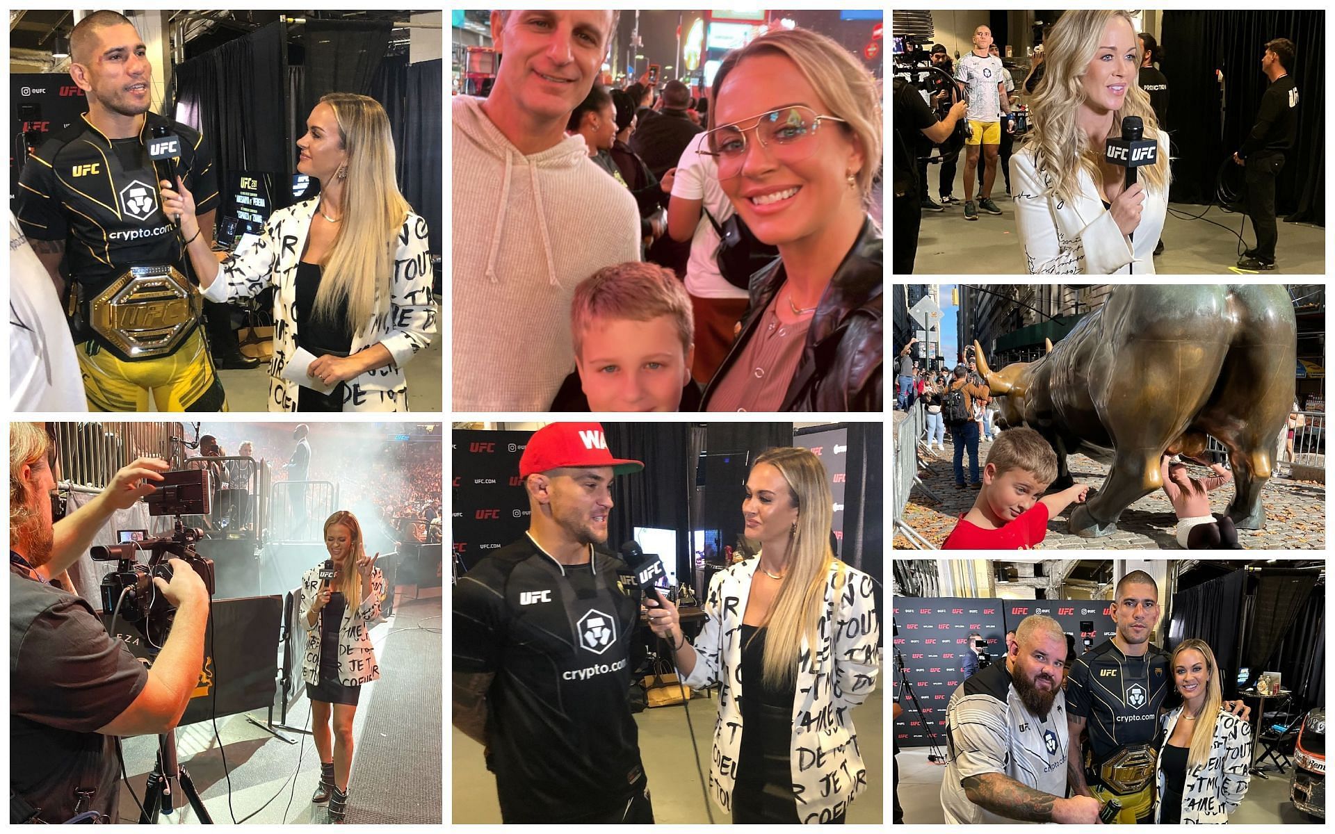 Laura Sanko&#039;s old behind-the-scenes snaps at Madison Square Garden with Alex Pereira, Dustin Poirier, and her family.