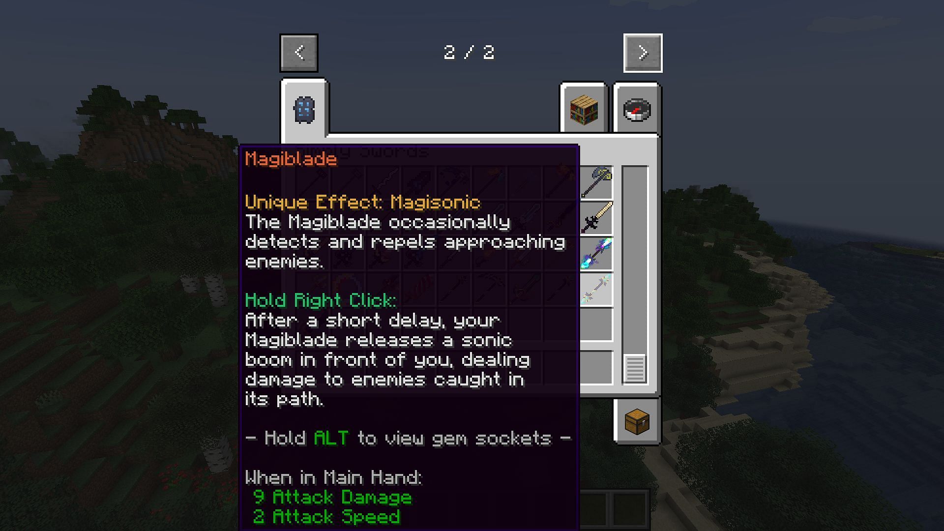 These weapons have unique buffs and abilities (Image via Mojang Studios || Curseforge/@sweenuss)