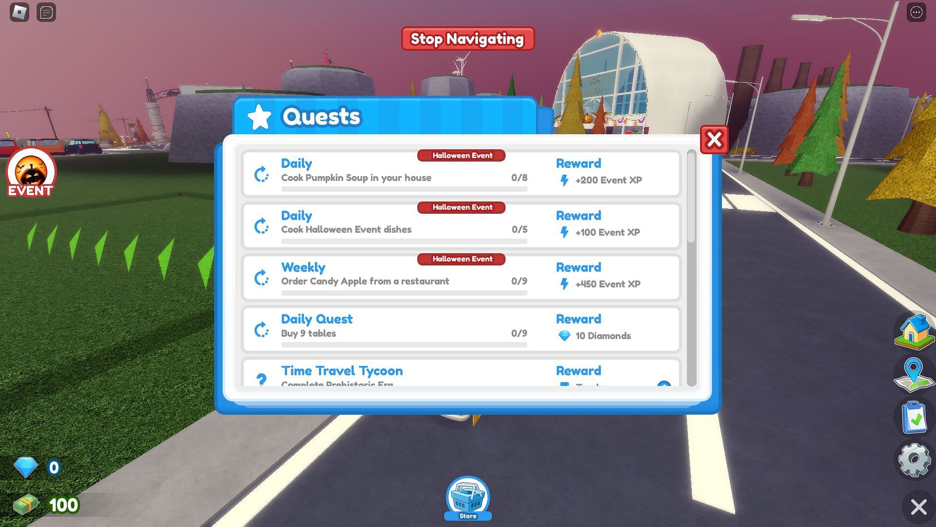 Spookfest quests in the Quest tab (Image via Roblox)