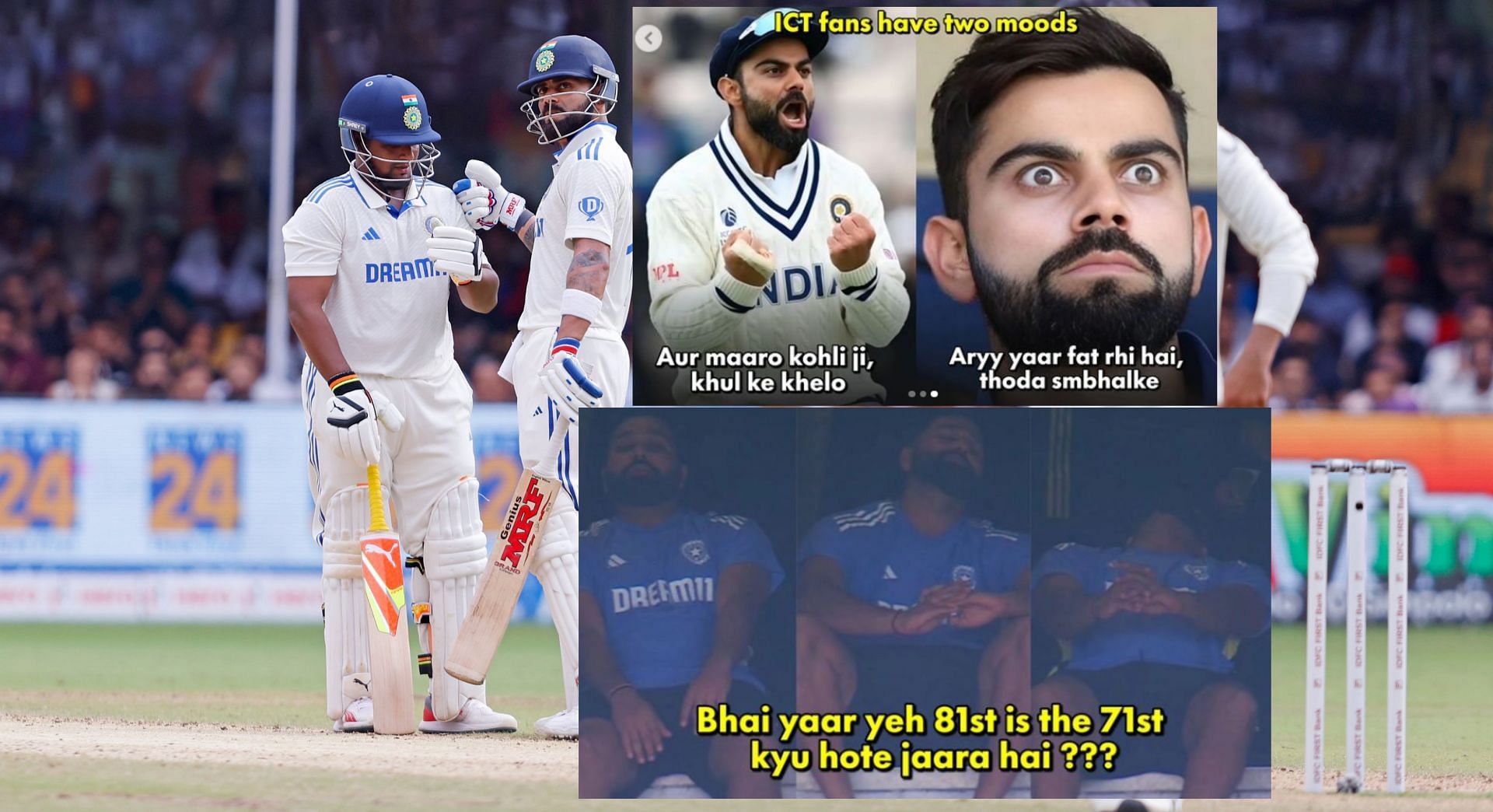 Fans react after Day 3 of IND vs NZ 1st Test. (Image: X - @BCCI, Instagram - srcsmic_enginer2.0)