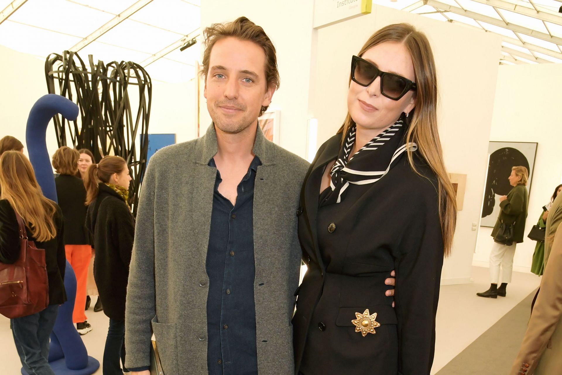 Co-founder of Squared Circles, Alexander Gilkes, and Maria Sharapova attend the Frieze Art Fair 2022. (Photo by David M. Benett/Dave Benett/Getty Images)