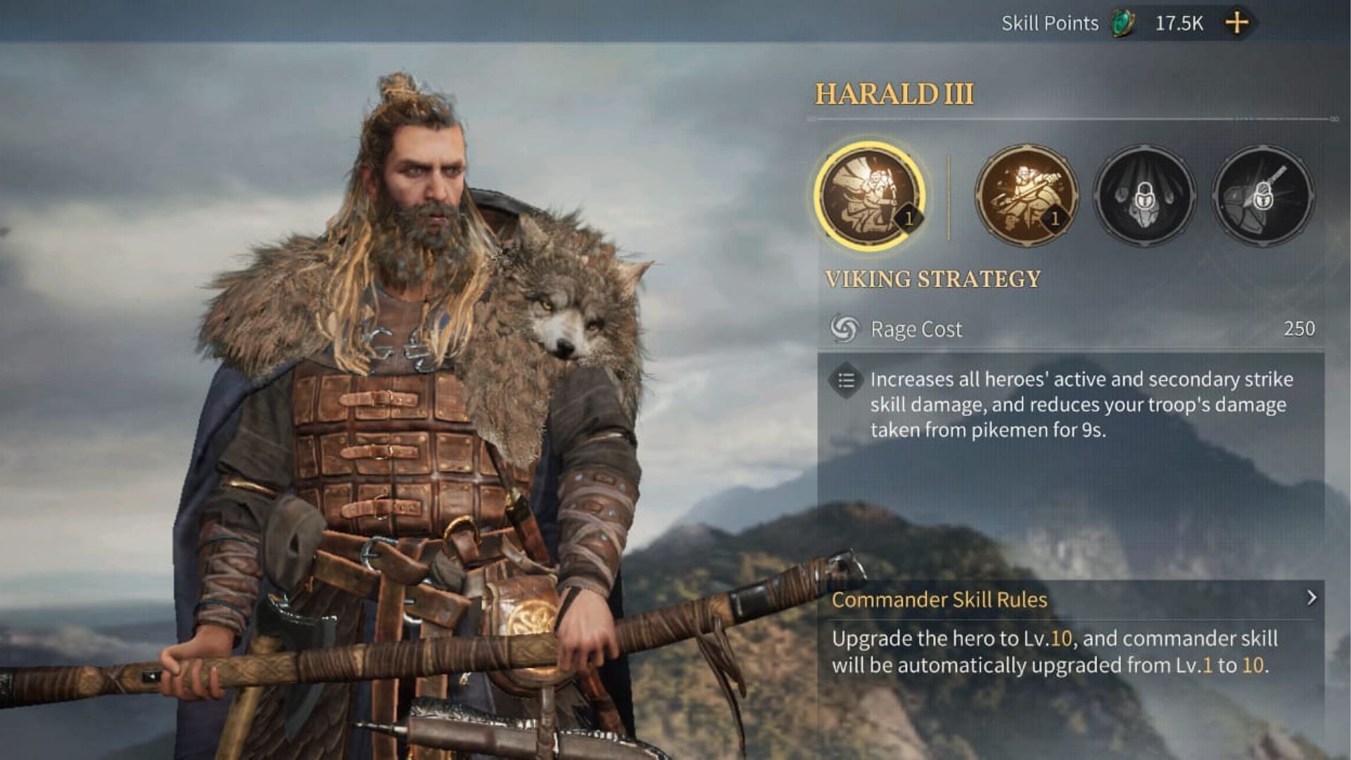 Harald III&#039;s stats in Age of Empires Mobile (Image via Level Infinite)