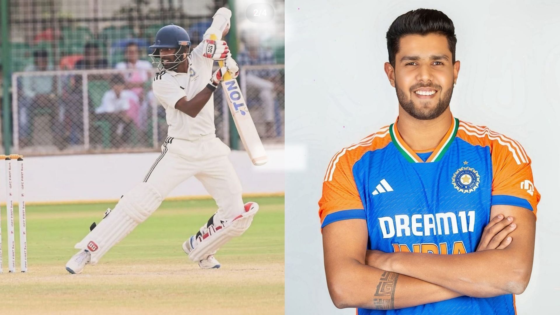 Abhimanyu Easwaran (L) and Harshit Rana (R) have been picked up for the Border Gavaskar Trophy (Image credits: official accounts of Abhimanyu Easwaran and Harshit Rana on Instagram)