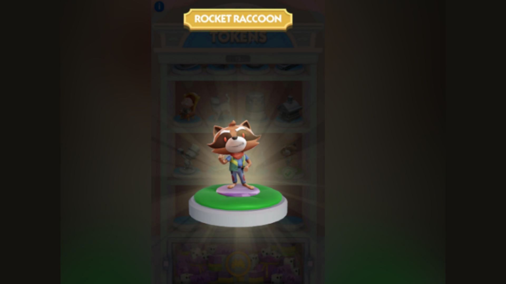 The Rocket Racoon token (Image via Scopely)