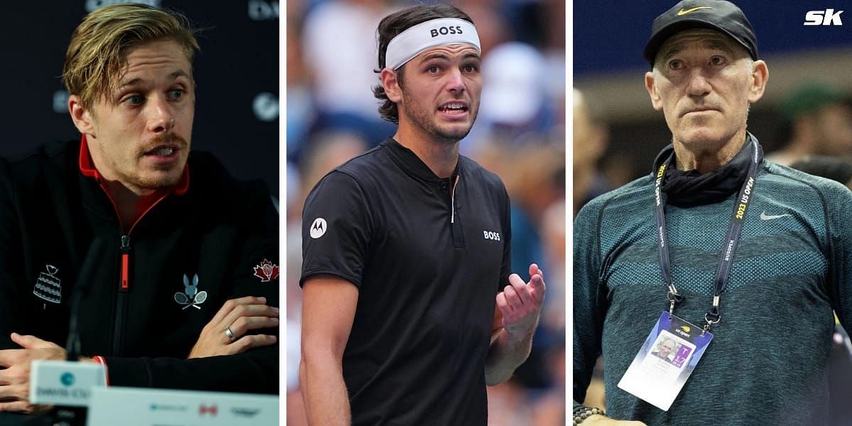 Denis Shapovalov (L), Taylor Fritz (C), Brad Gilbert (R) (Image source: GETTY)