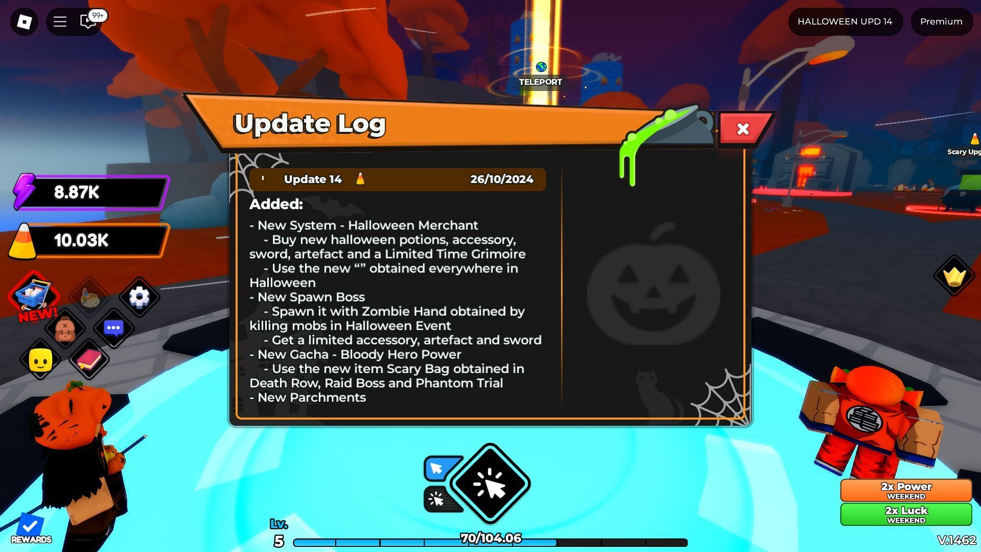 The Halloween update is finally in the game (Image via Roblox)