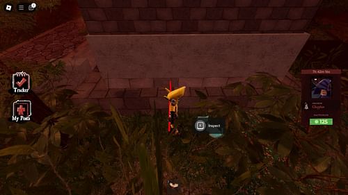 Skull Fragment location in the Cemetery (Image via Roblox)