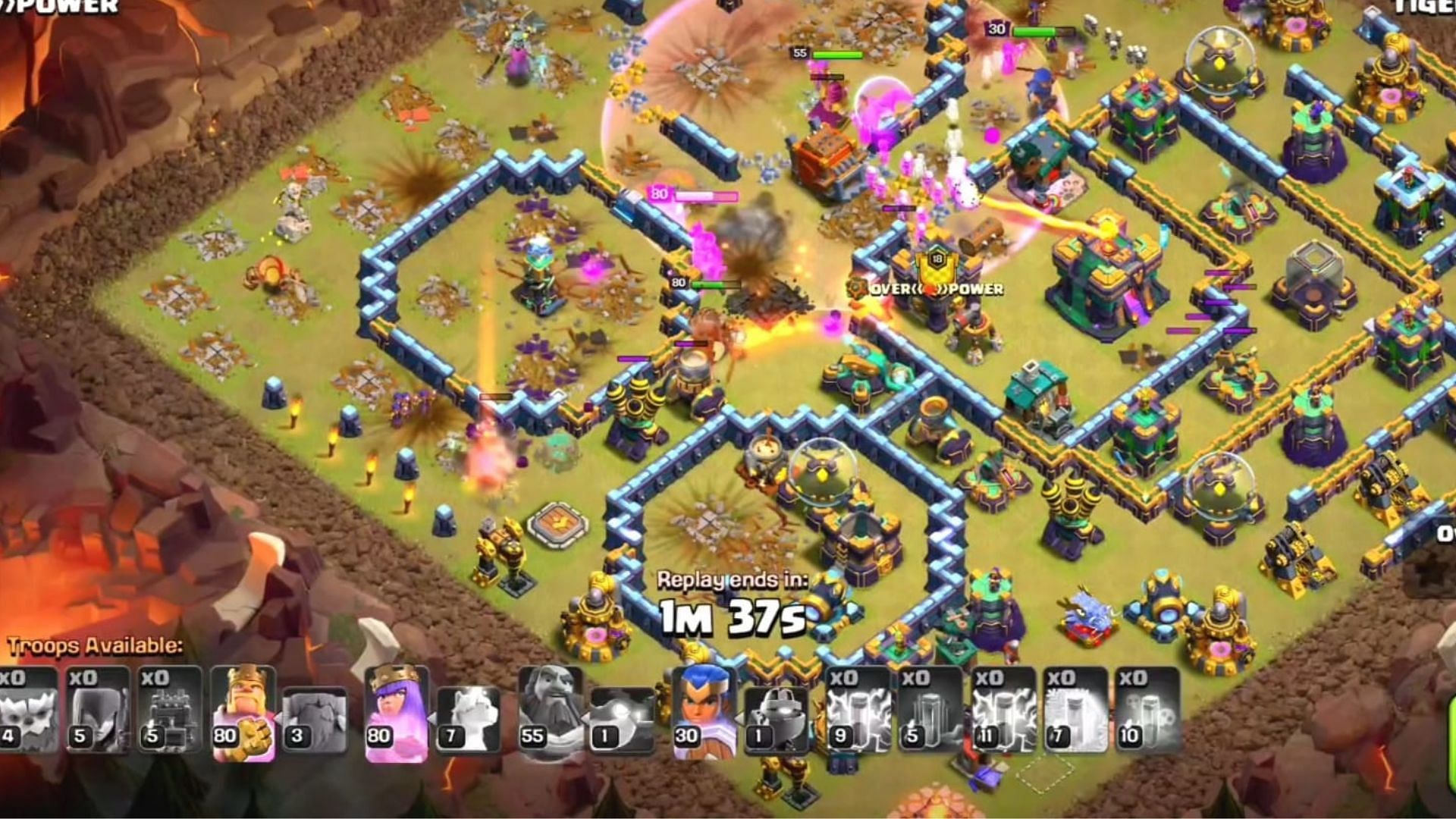 How to perform Town Hall 14 Zap Yeti Witch attack strategy (Image via Supercell)