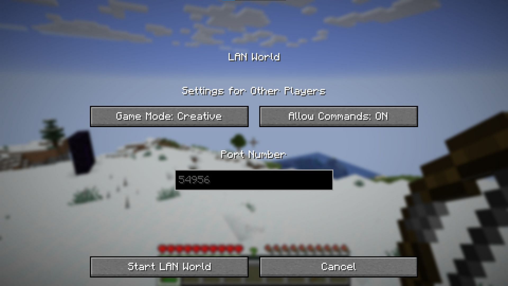 Allow commands and then get back into the game (Image via Mojang Studios)