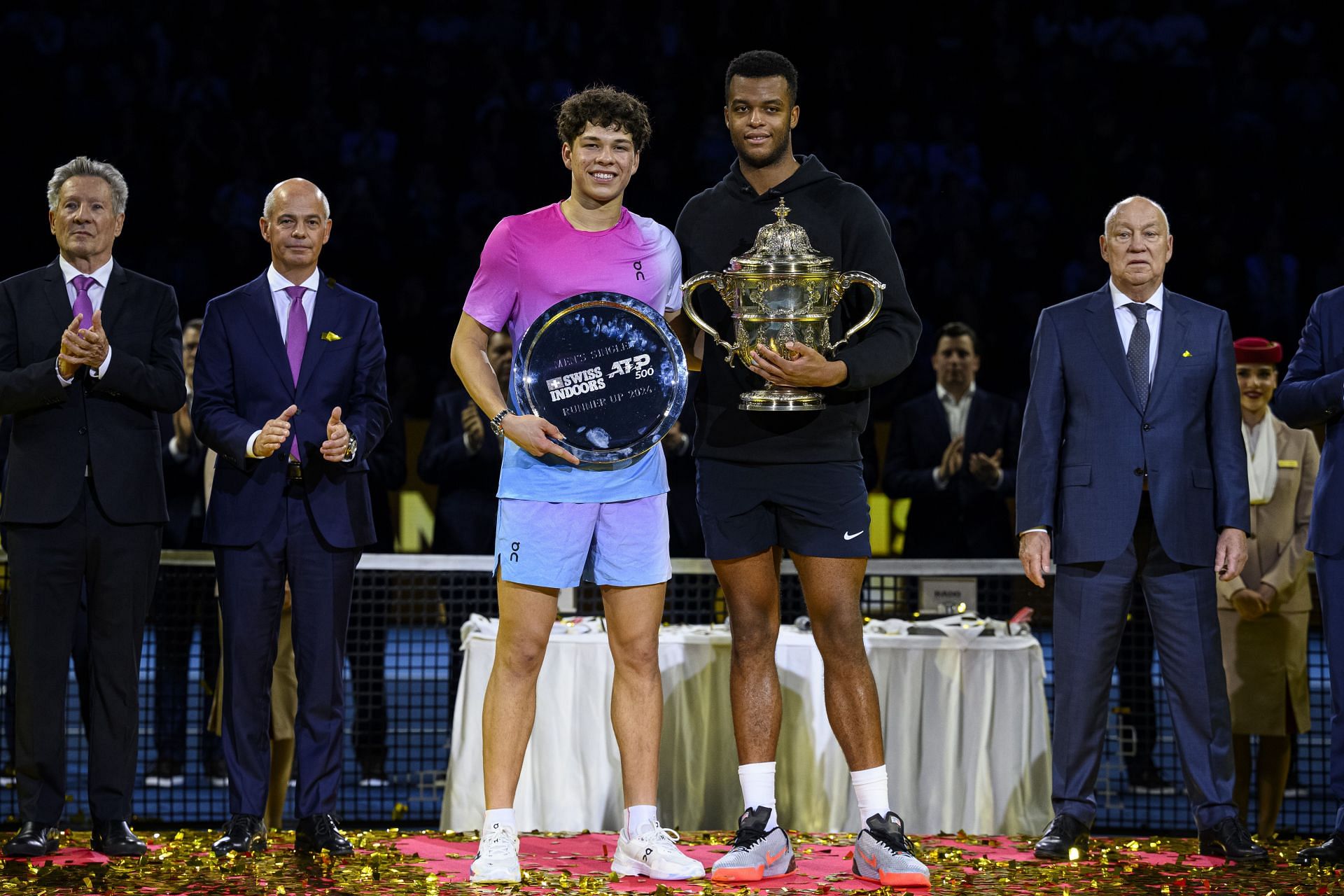 Ben Shelton and Giovanni Mpetshi Perricard pictured at Swiss Indoors Basel (Source: Getty)