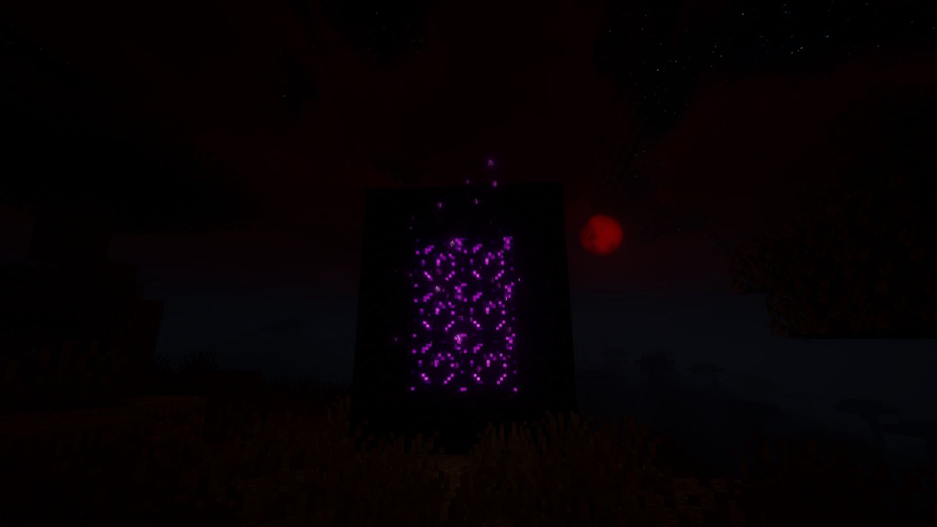 The haunting look and functionality make the Nether Portal one of the best Minecraft Halloween decoration builds (Image via Mojang Studios)