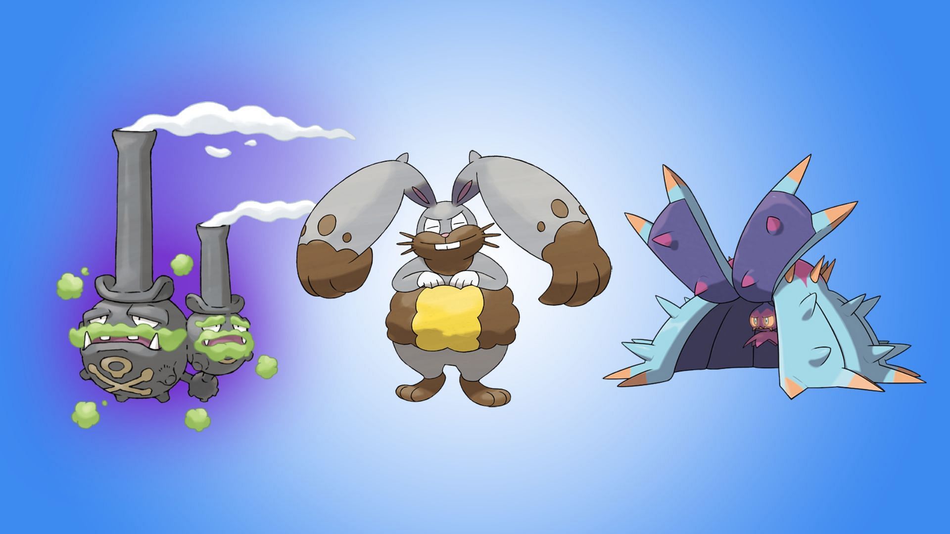 Diggersby, Shadow Galarian Weezing, and Toxapex (Image via TPC)