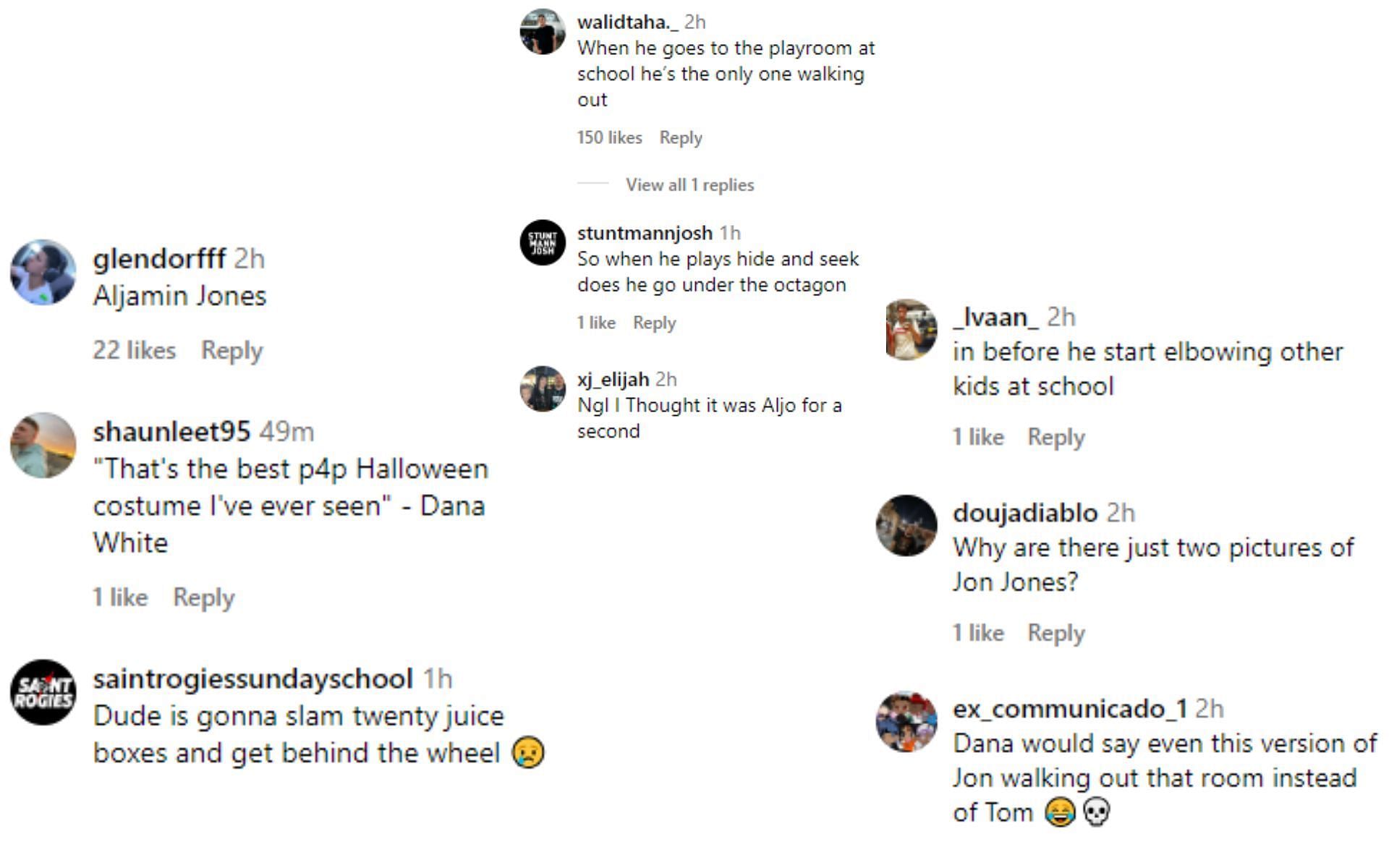 [Screenshots courtesy: @espnmma comment section on Instagram]