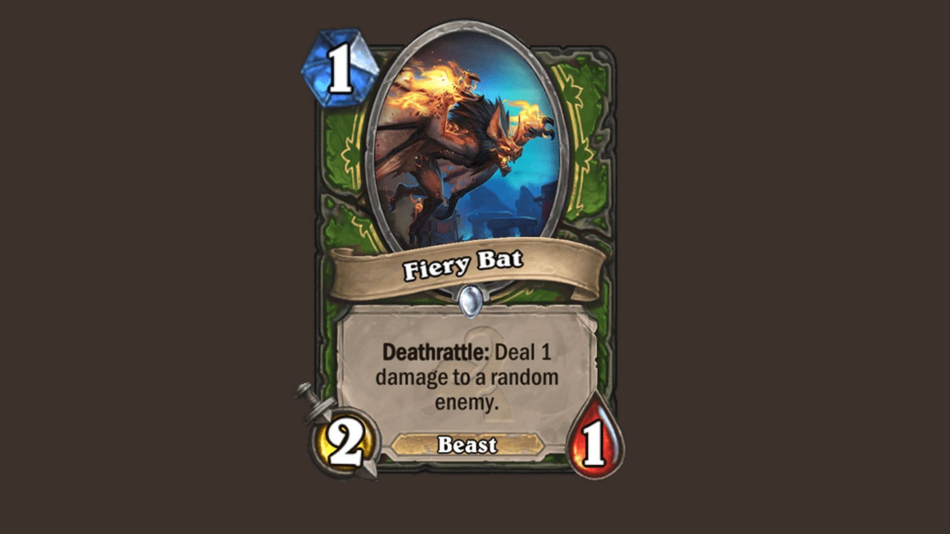 Due to the ability to trade with other minions and deal face damage with Deathrattle, Fiery Bat is one of the perfect Hearthstone minions for early-game pressure (Image via Blizzard Entertainment, Inc.)