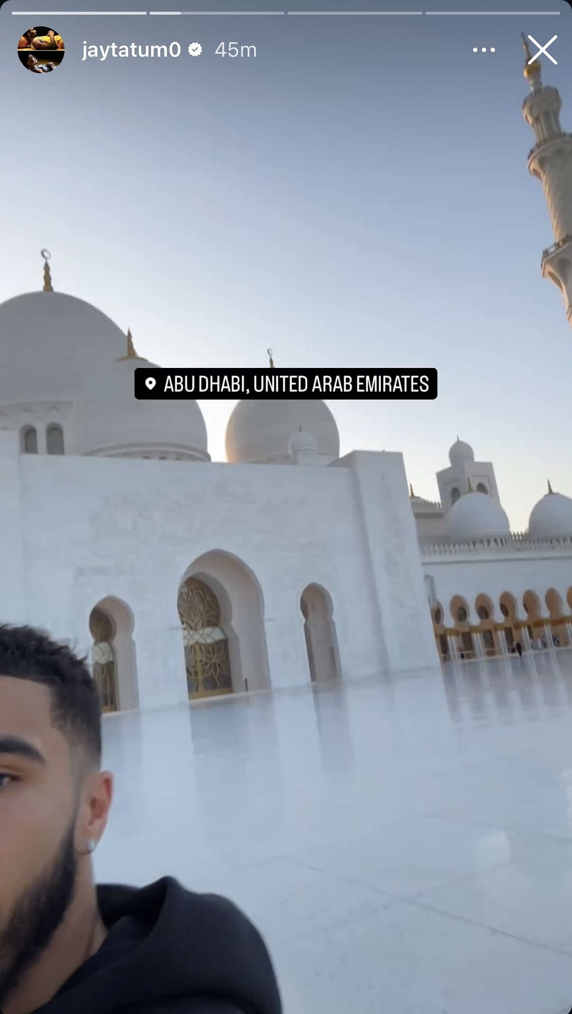 Jayson Tatum provides a glimpse of arrival in Abu Dhabi