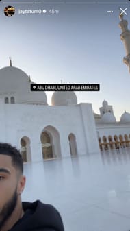 Jayson Tatum provides a glimpse of arrival in Abu Dhabi