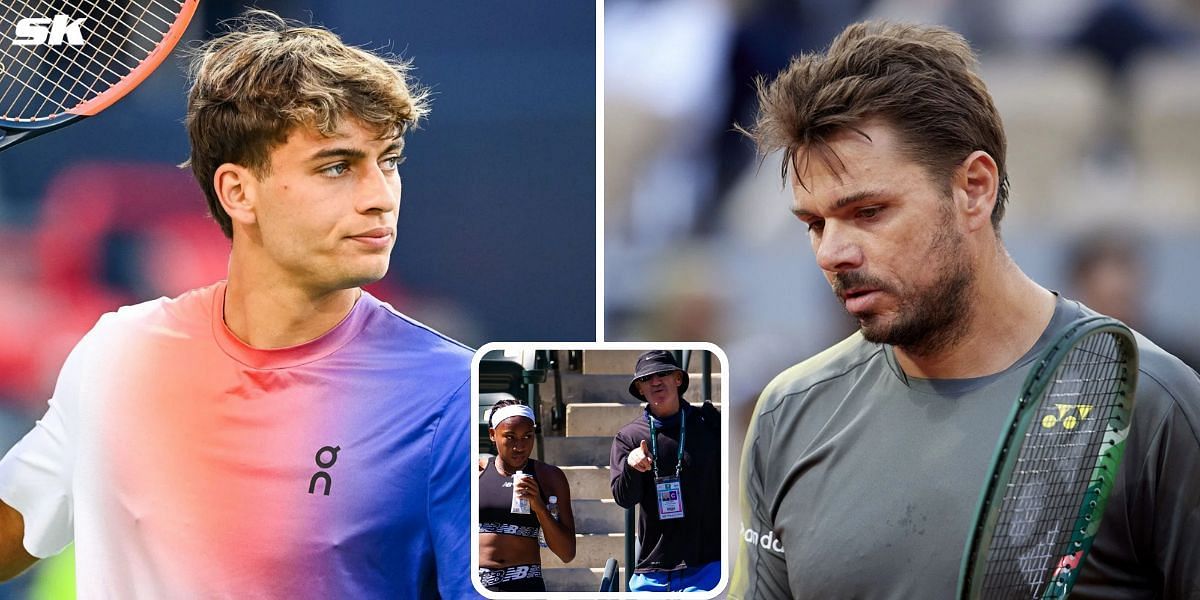 Flavio Cobolli (L), Coco Gauff and ex-coach Brad Gilbert (center), Stan Wawrinka  (R) - Image Source: Getty