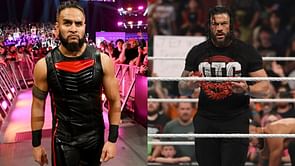The Bloodline's Tama Tonga reacts after mocking Roman Reigns on WWE SmackDown