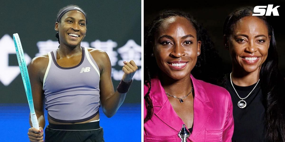 Coco Gauff thanked her mother over allowing her to win at Uno after clinching the 2024 China Open title [Coco Gauff (L), Coco Gauff and Candi Gauff (R), Source: Getty]