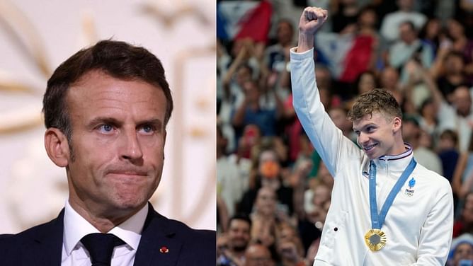 "Leon Marchand wasn’t the favorite"- French President Emmanuel Macron weighs in on the swimmer's incredible performance at the Paris Olympics