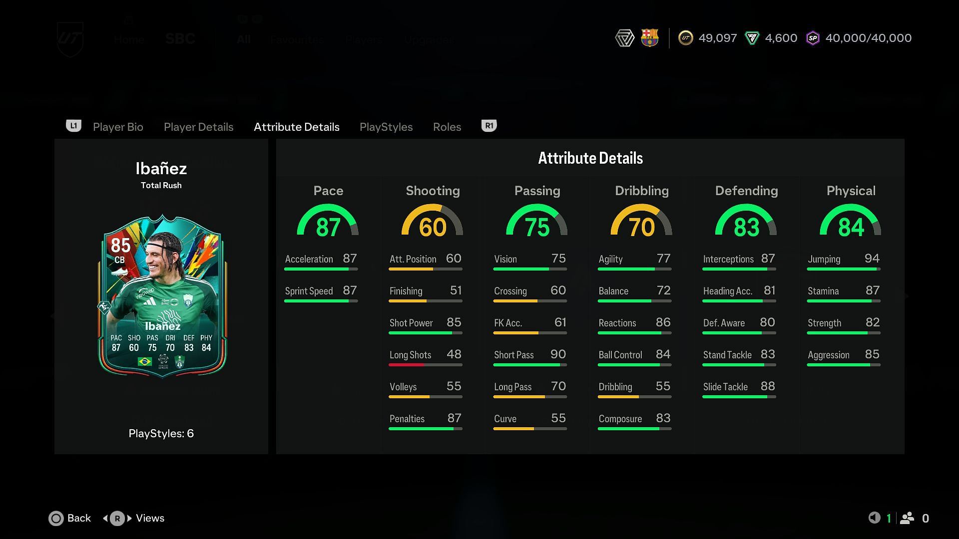 Stats of the Ibanez card (Image via EA)