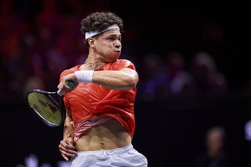 Ben Shelton in action for Team World at the 2024 Laver Cup (Picture: Getty)