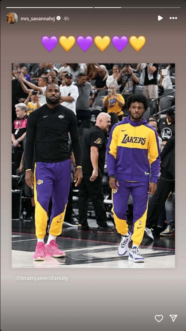 LeBron James' wife Savannah reacts to 4x NBA champion and son Bronny ...