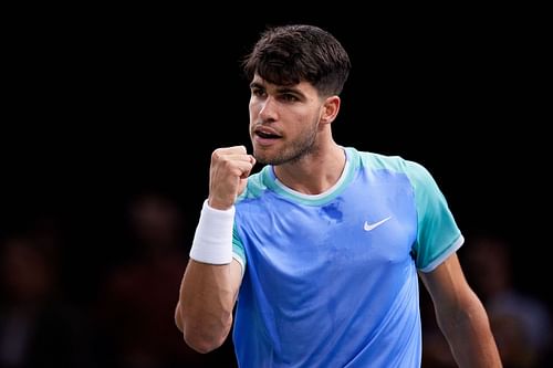 Alcaraz celebrates a point - Source: Getty