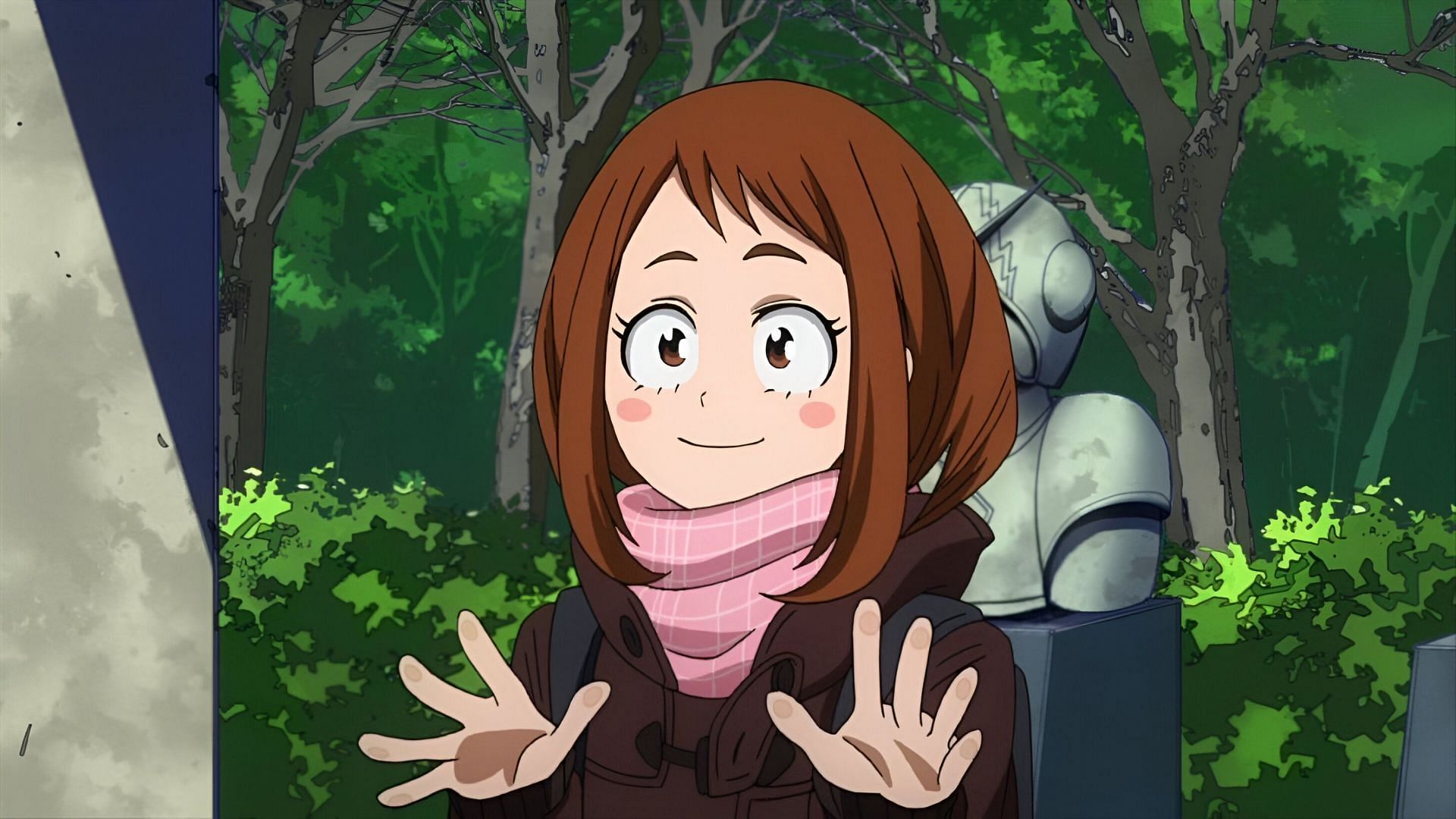 Ochako Uraraka as seen in the anime (Image via Bones)