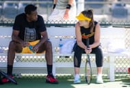 Gael Monfils and Elina Svitolina pictured at Indian Wells 2022 - Image Source: Getty