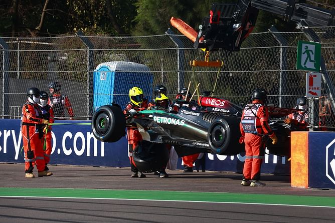 Watch: George Russell suffers a crash during the F1 Mexican GP FP2