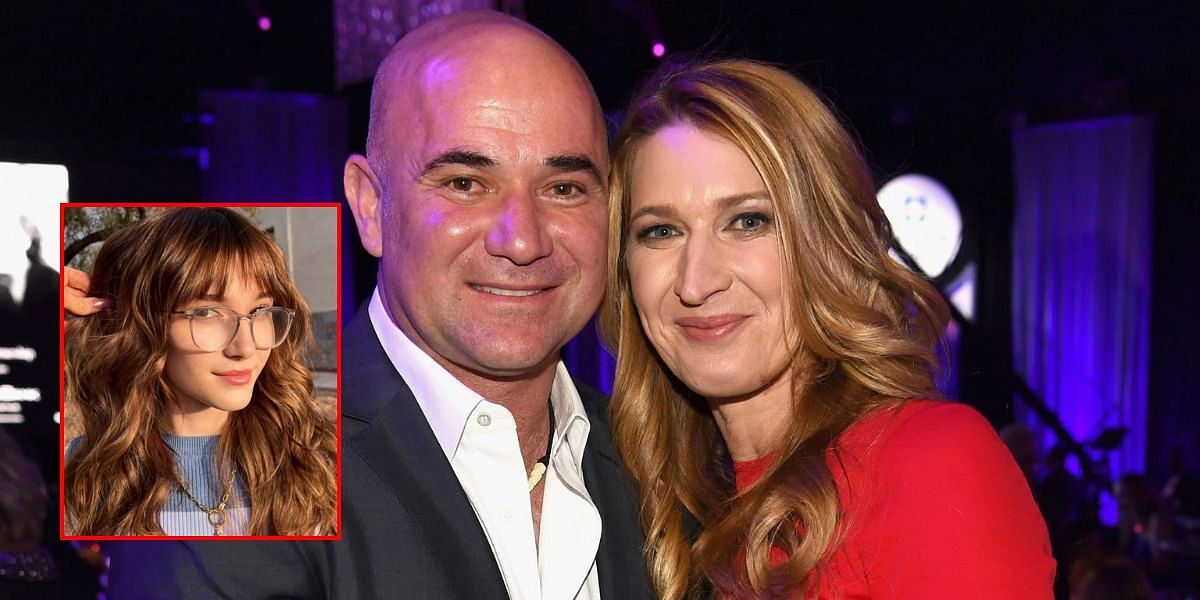 Andre Agassi and Steffi Graf, Jaz Agassi (inset) (Source: Getty, Instagram Story @jazagassi (inset))