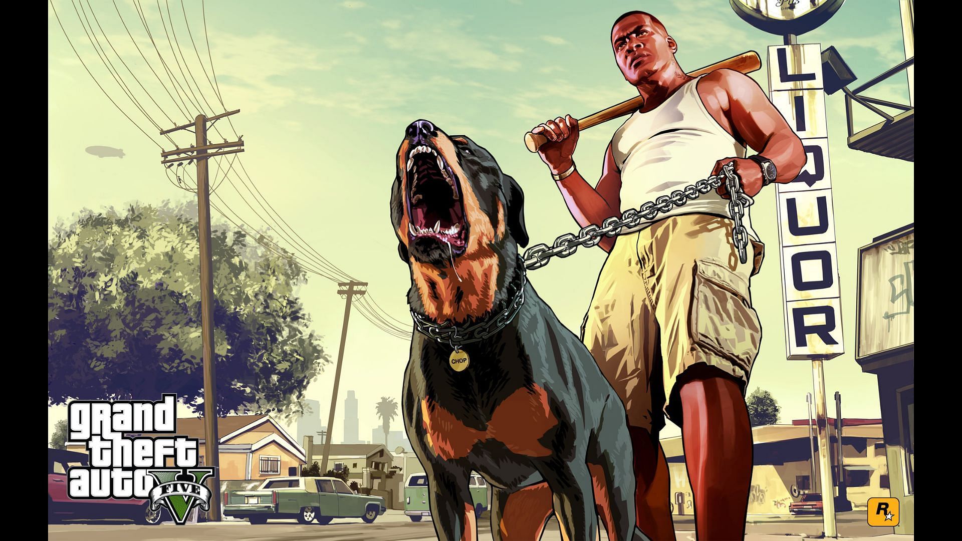 Franklin and Chop&#039;s official artwork (Image via Rockstar Games)