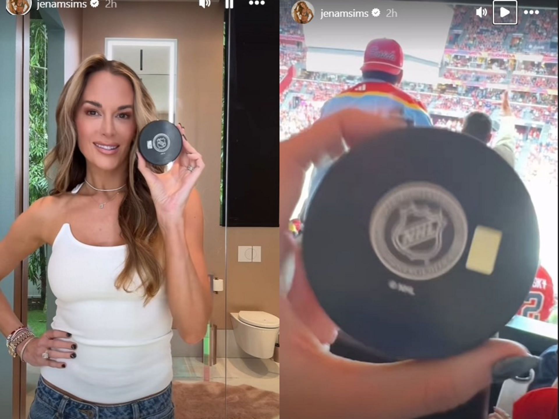 Jena Sims posts a TikTok celebrating hockey season return (Image via Instagram @jenamsims)