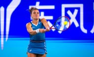 Jasmine Paolini in action at the 2024 Wuhan Open (Picture: Getty)