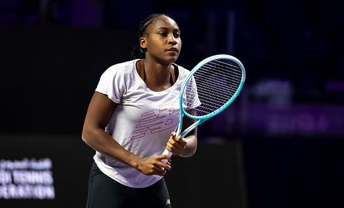 Coco Gauff practicing ahead of the WTA Finals (Image Source: Getty)