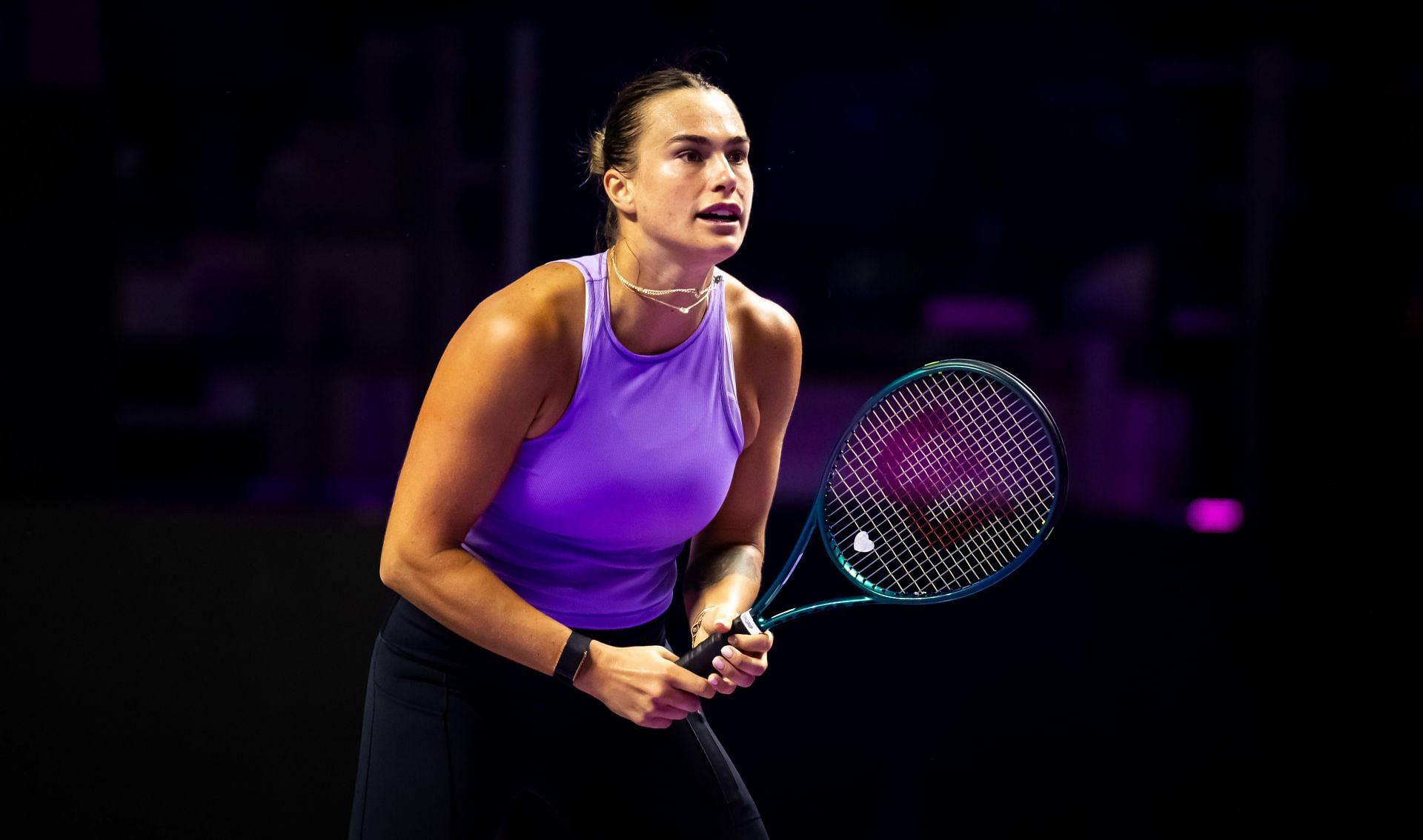 Sabalenka during a practice session in Riyadh (Getty)