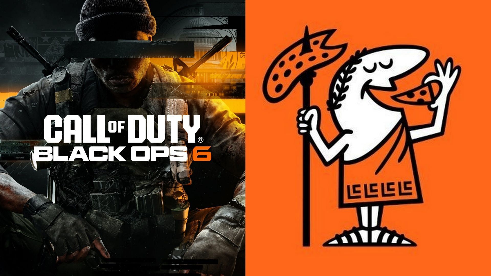 An Operator from Black Ops 6 on the left and a Little Caesar logo on the right