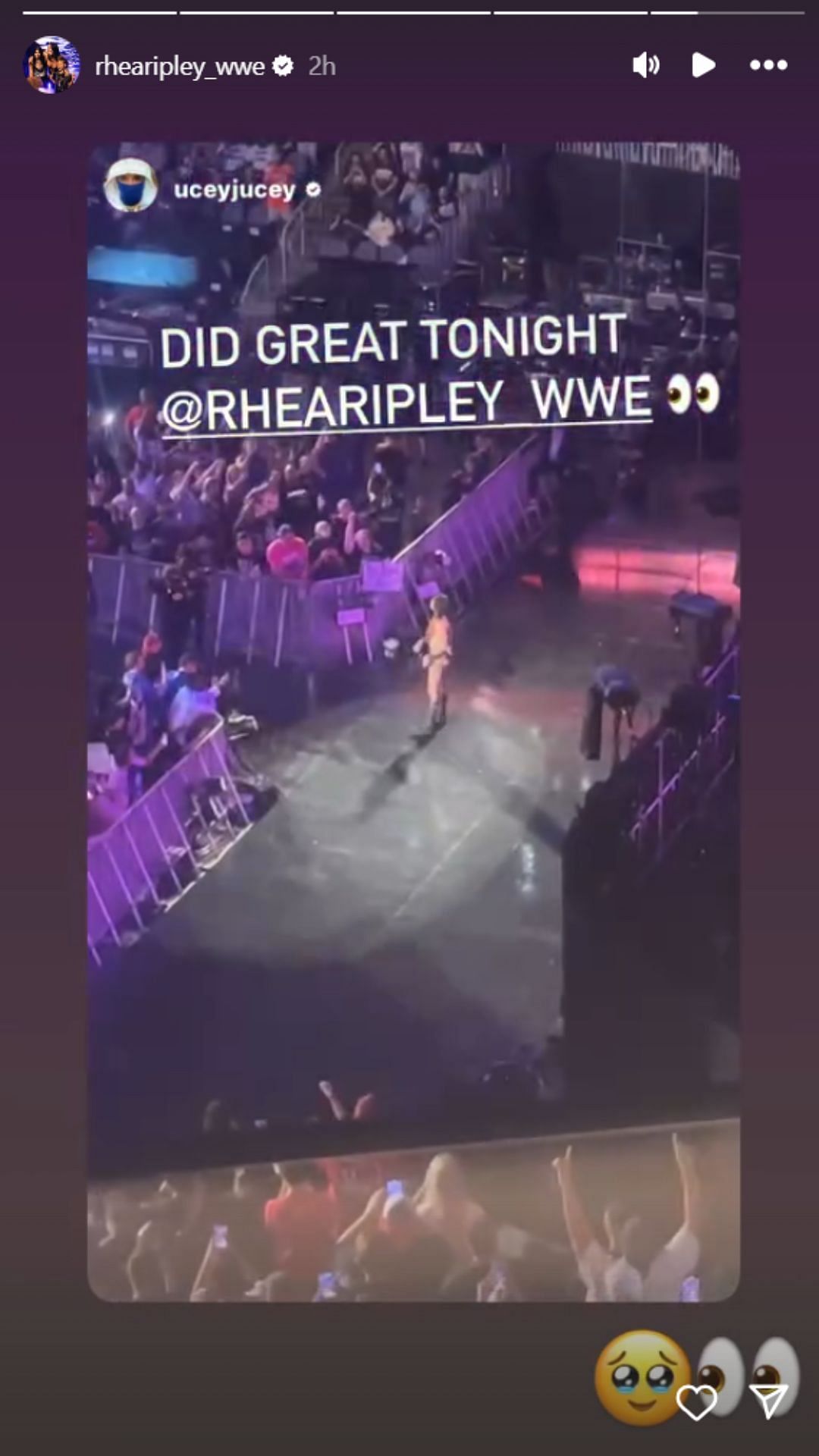 Ripley responds to Uso [Photo Credit: Screengrab of Rhea Ripley's Instagram story]