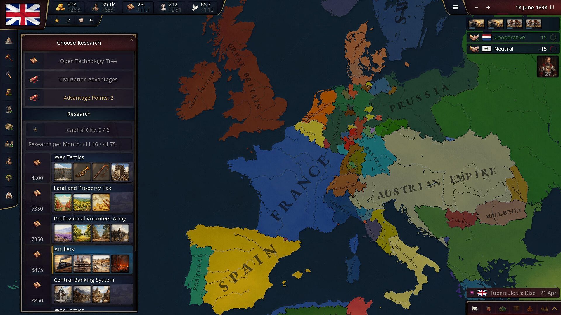 European map in the game (Image via Łukasz Jakowski Games)