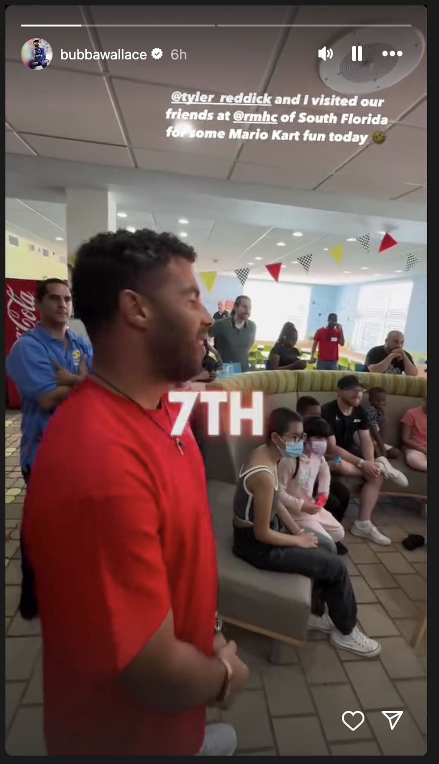 Bubba Wallace in the McDonald&#039;s charity house in Florida - Source: @bubbawallace on Instagram