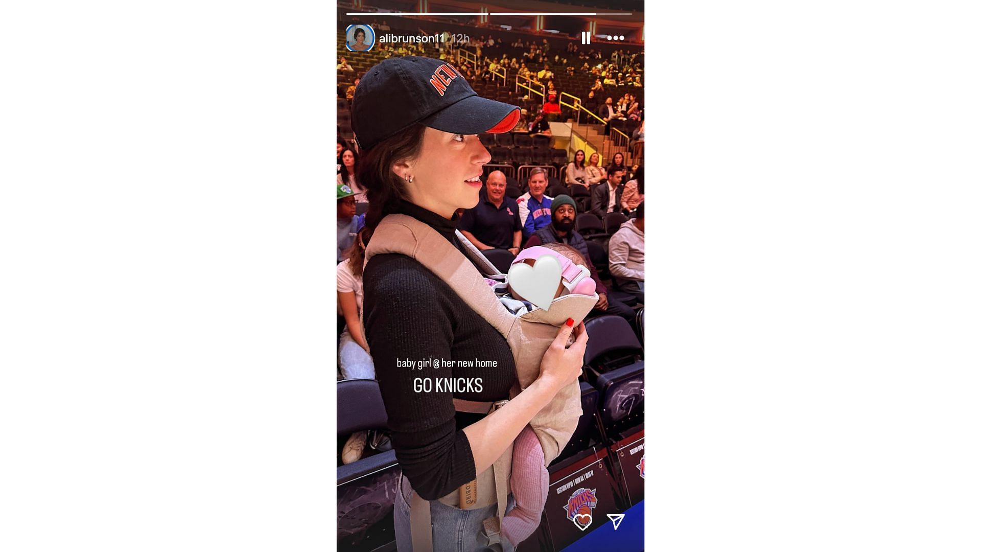 Ali Brunson shares an image of her daughter being introduced to Madison Square Garden. Photo Credits: Ali Brunson&#039;s IG account