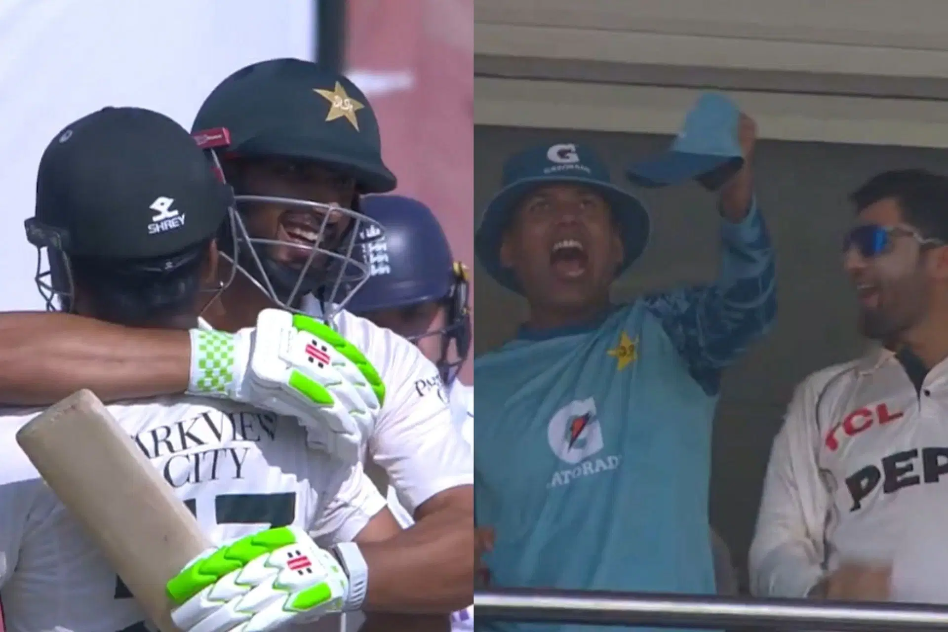 Shan Masood seals the game and series with a six (Image via X-@TheRealPCB)